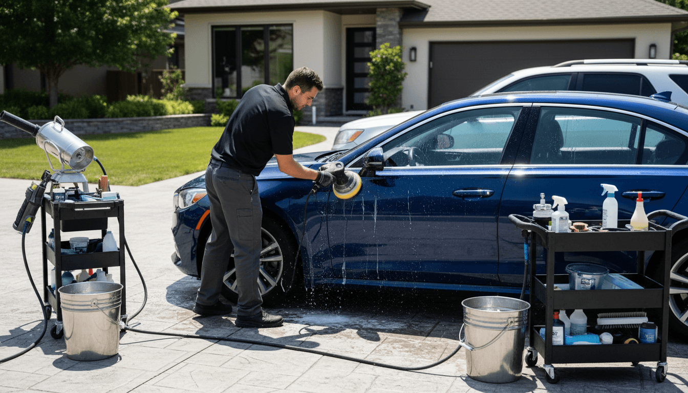 Mobile detailing service at company location