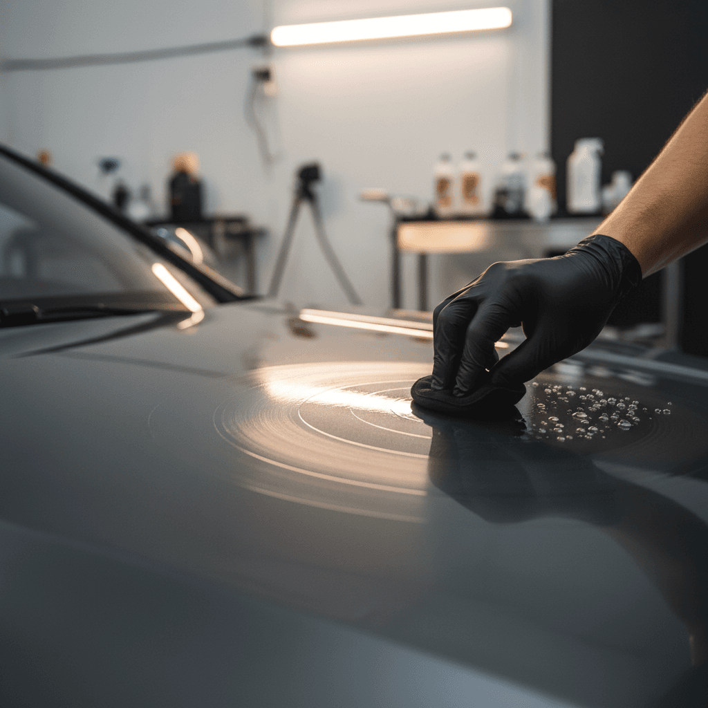 Afriyie Detailing Services specialist detailing a premium vehicle with professional care